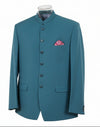 Men’s Teal Blue Designer Bandhgala Suit Wedding & Party Wear