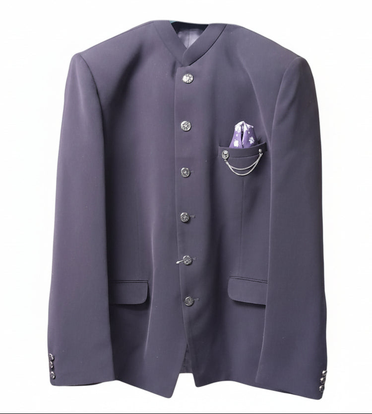 Men’s Black Solid Designer Bandhgala Suit Set