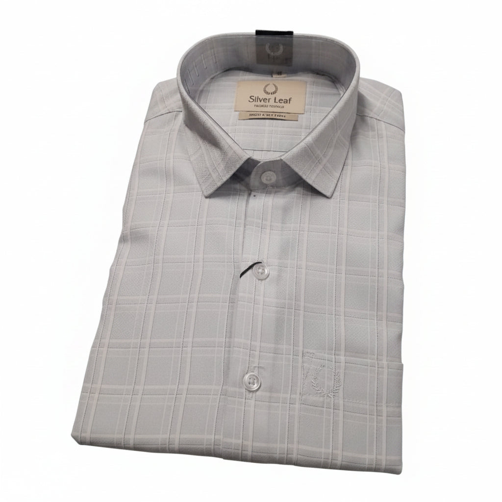 Men’s Sky Blue Checked Rich Cotton Formal Shirt