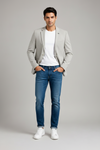 Cream Beige Textured Premium Men's Blazer