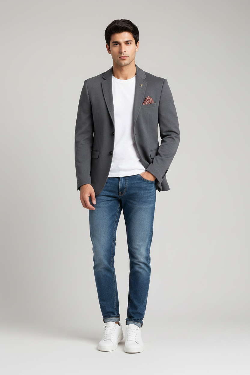 Charcoal Grey Premium Men's Formal Blazer