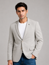 Cream Beige Textured Premium Men's Blazer