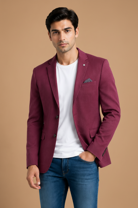 Wine Maroon Premium Formal Blazer for Men