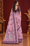 Title: Elegant Mauve Saree with Bird & Floral Pallu