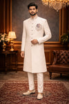 Men's Ivory Western Nawabi Sherwani