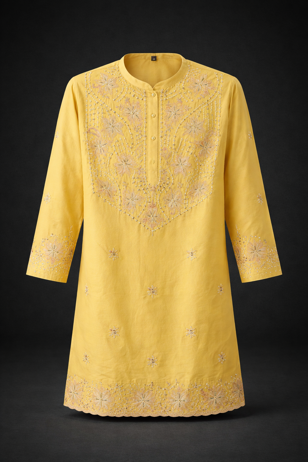 Royal Mustard Embroidered Kurta Set with Pant