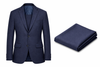 Men’s Navy Blue Formal Matty Blazer With Unstitched Pant Fabric Two-Piece Set