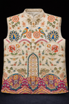 Men’s Cream Multicolor Peacock & Floral Printed Nehru Jacket
