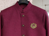 Men Maroon Plain Self Textured Shirt Jacket Set