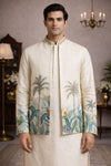 Men’s Cream Pure Soil Kurta Jacket Set