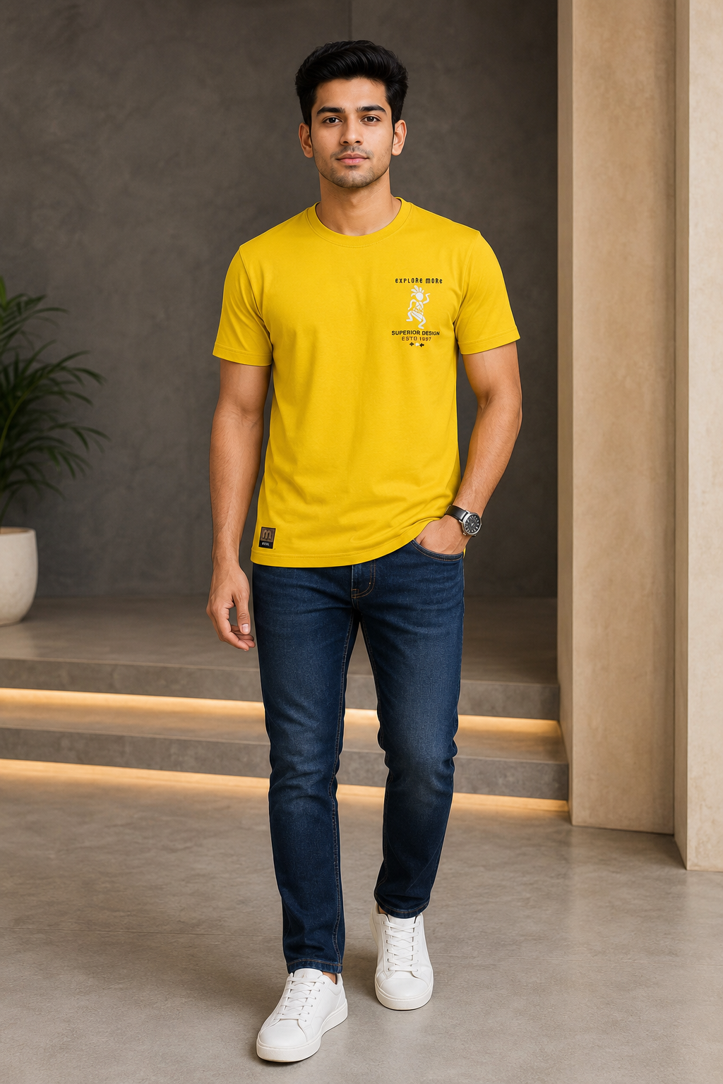 Men’s Explore More Mustard Yellow Graphic T-Shirt