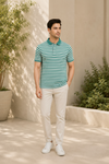 Men’s Aquqa Striped Polo T-Shirt