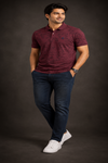 Men's Maroon Printed Polo T-Shirt |