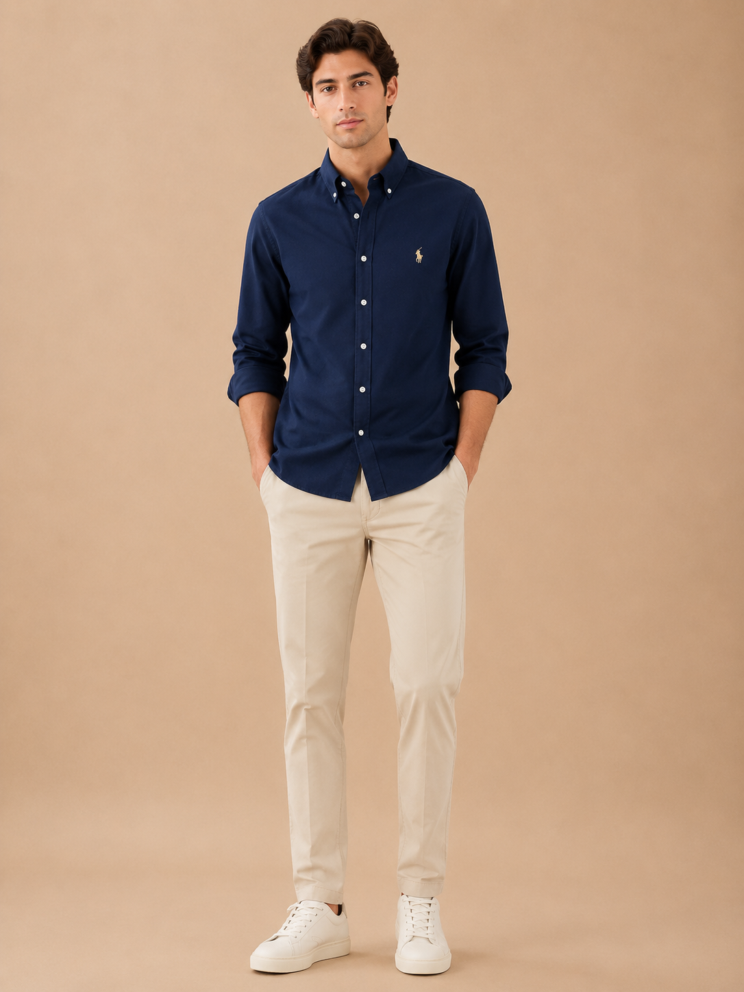 Navy Blue Premium Casual Full Sleeve Shirt