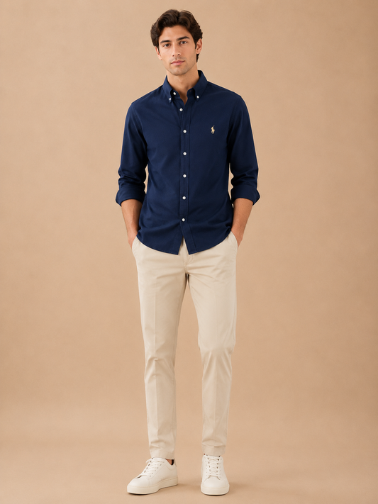 Navy Blue Premium Casual Full Sleeve Shirt