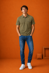 C'LAI Men's Premium Olive Green Polo T-Shirt  Description: