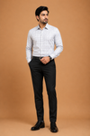 Elegant White Checked Formal Shirt for Men