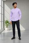 Premium Lavender Stand Collar Formal Shirt for Men