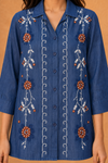 Denim Bloom Embroidered Co-ord Set