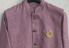 Men Mauve Plain Self Texture Shirt Jacket Set