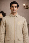 Men’s Pure Linen Kurta Jacket Set