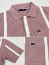 Men’s Dusty Pink Vertical Stripe Polo T-Shirt