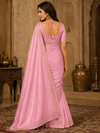 Women's Blush Pink Woven Silk Saree with Elegant Golden Border