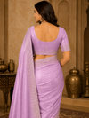 Women's Lavender Woven Silk Saree with Elegant Zari Border
