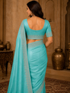 Sky Blue Designer Silk Saree with Elegant Zari Border
