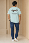 Men’s Ice Blue Typography Oversized T-Shirt