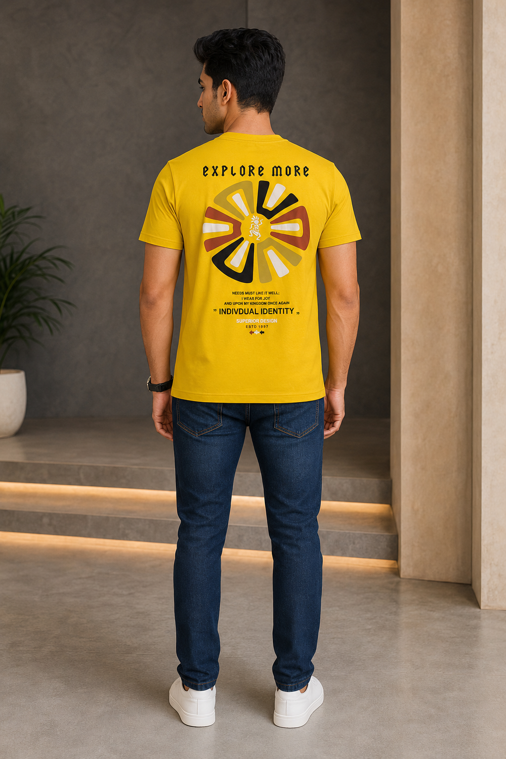 Men’s Explore More Mustard Yellow Graphic T-Shirt