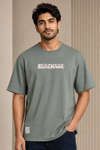 Men’s Sage Green Oversized Graphic Print T-Shirt