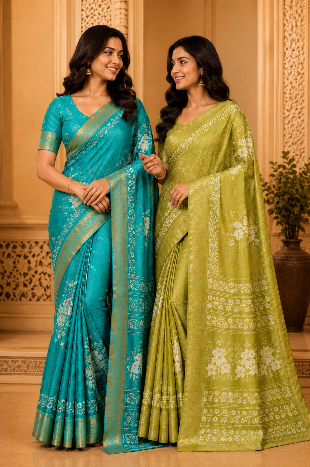 Elegant Turquoise Blue Soft Silk Saree with Silver Floral Weaving & Rich Zari Border