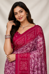 Elegant Magenta & Lavender Printed Saree with Designer Border