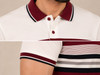 Classic Burgundy Stripe Polo T-Shirt for Men