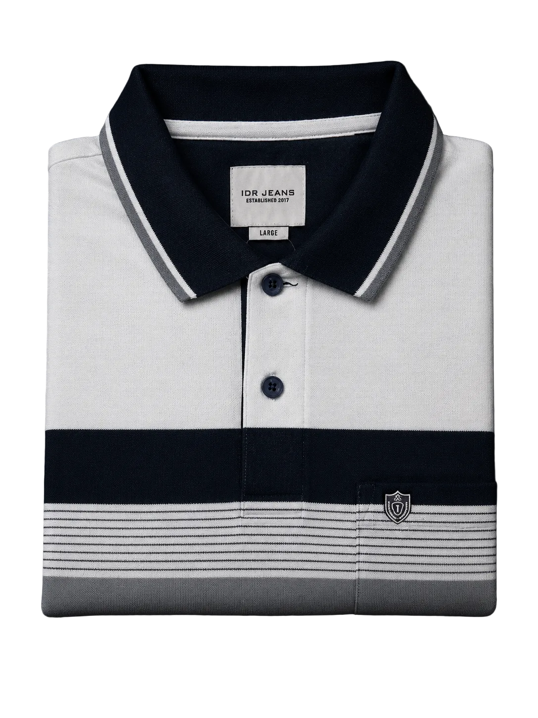 Classic Navy Stripe Polo T-Shirt – Premium Cotton Comfort