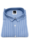 Men's Sky Blue Striped Casual Shirt – Premium Cotton Blend