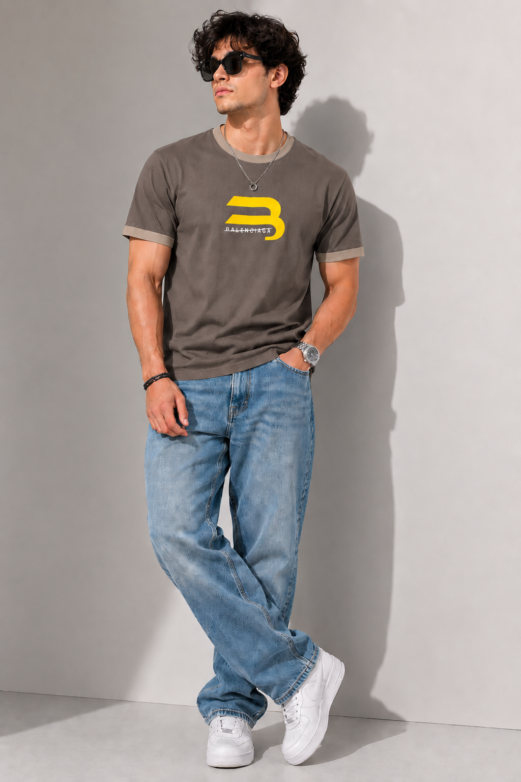 Men's Maroon Graphic Print Round Neck T-Shirt