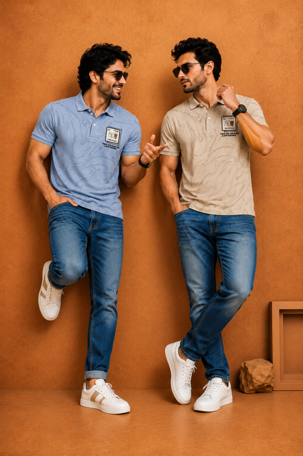 AAIMS Men's Sky Blue Polo T-Shirt
