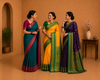 Royal Purple Silk Saree with Green Zari Border