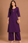Dusty Rose Cotton Blend Co-Ord Set for Women