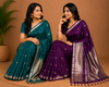 Royal Purple Maheshwari Silk Saree with Elegant Zari Border