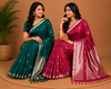 Elegant Teal Green Maheshwari Silk Saree with Silver Zari Pallu
