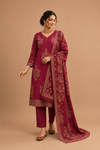 Elegant Olive Green Floral Printed Kurta Pant & Dupatta Set for Women