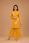 Maroon Floral Printed Cotton Blend Co-Ord Set for Women