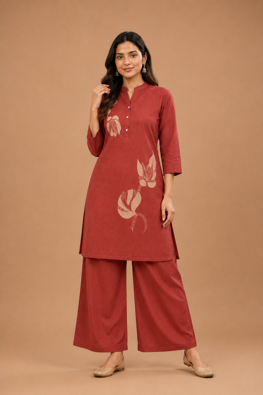 Floral Printed Cotton Blend Co-Ord Set for Women