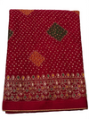 Maroon Bandhani Printed Saree with Elegant Border Design  Description: