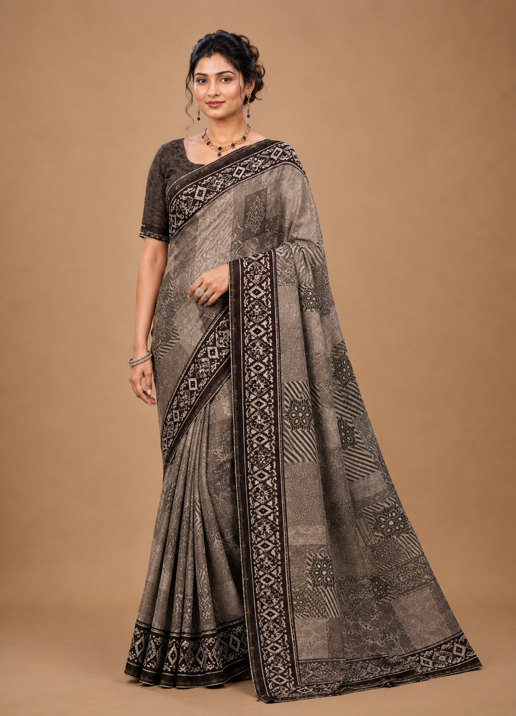 Lavender Elegance Printed Saree