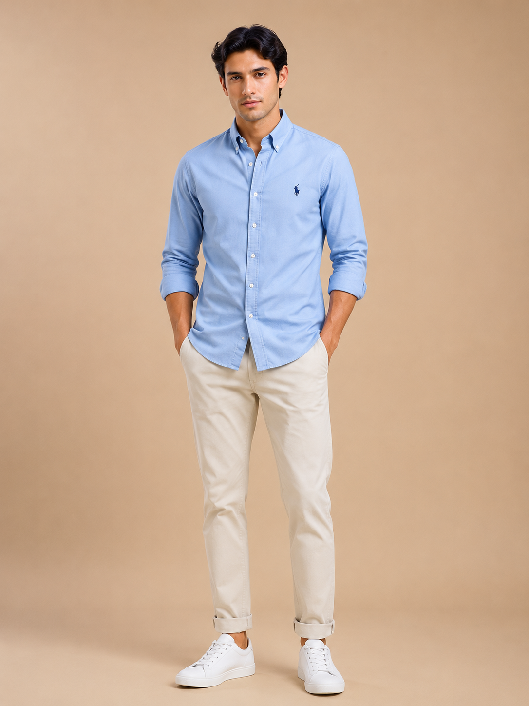 Navy Blue Premium Casual Full Sleeve Shirt