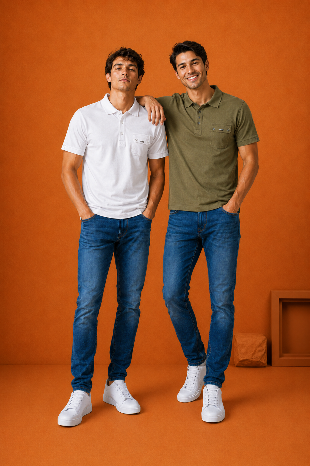 C'LAI Men's Premium Olive Green Polo T-Shirt  Description: